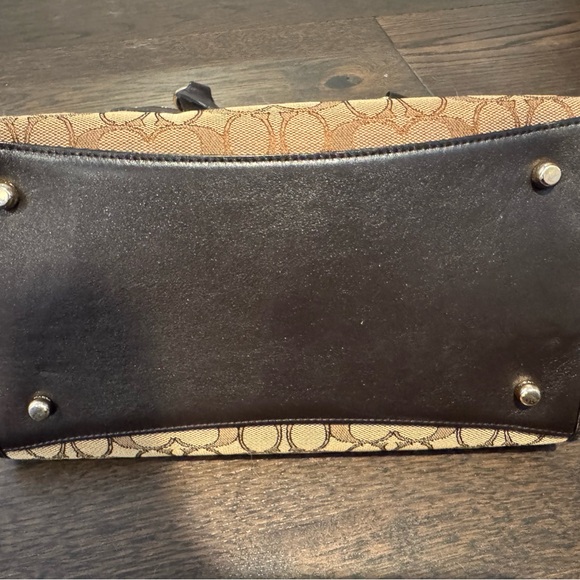 Coach Tan and Black Signature Satchel - Picture 3 of 5